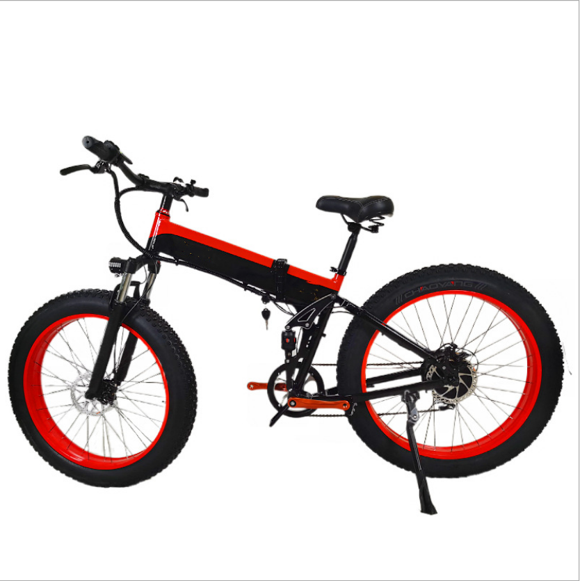 Snow beach foldable electric bicycle lithium battery scooter tandem bicycle off-road power-assisted battery car