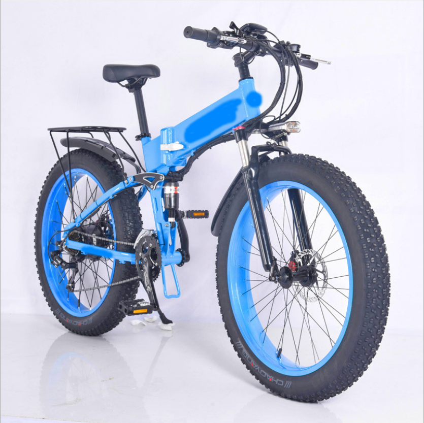 Snow beach foldable electric bicycle lithium battery scooter tandem bicycle off-road power-assisted battery car