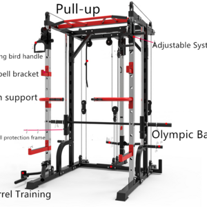 Multi-Functional Trainer Home Use Smith Machine Gym Fitness Equipment Squat Rack 3D Smith Machine