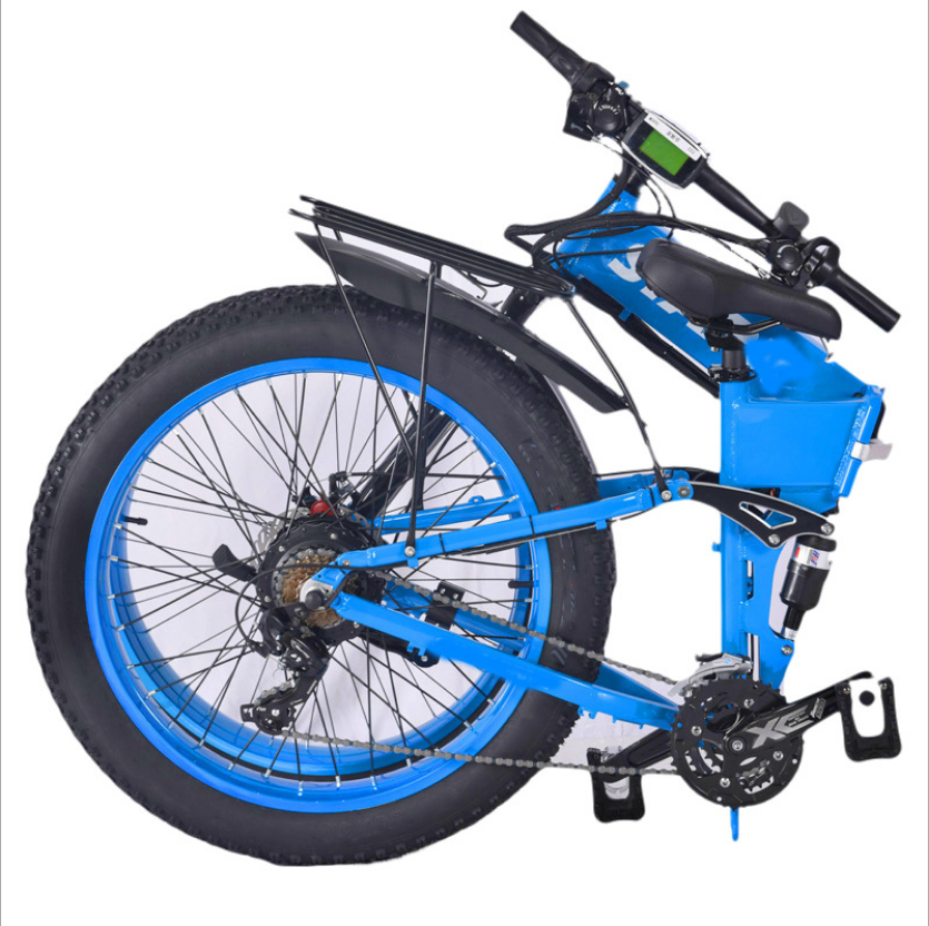 Snow beach foldable electric bicycle lithium battery scooter tandem bicycle off-road power-assisted battery car