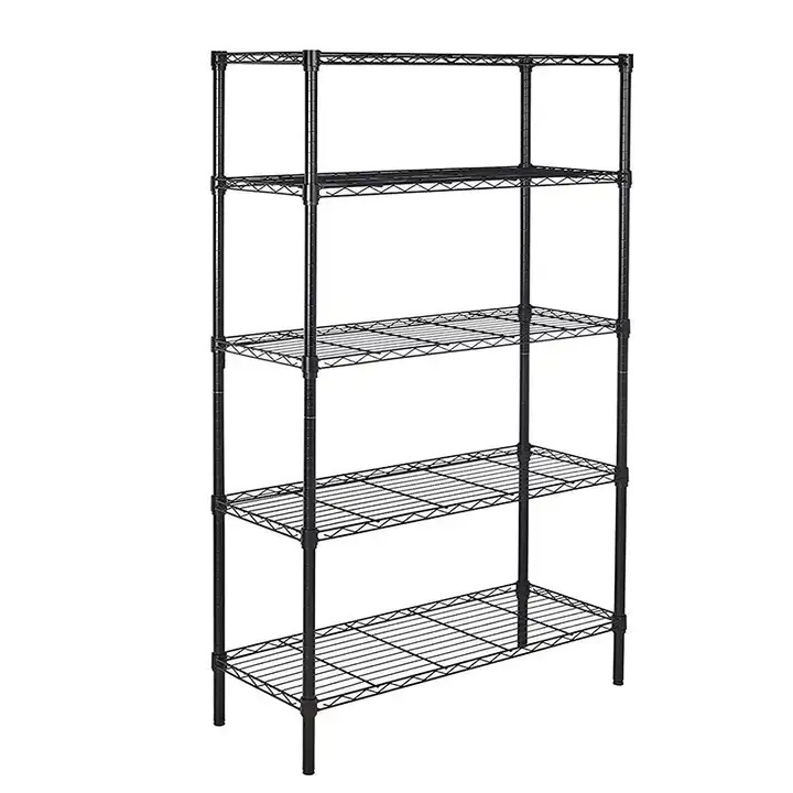 Kitchen Pantry Utility Shelf Display Adjustable Wire 5 Tier Metal Chrome Rack Storage Shelf