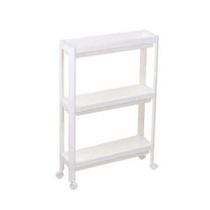 Multi-Functional New Design Slim Rack Shelf 3 Tier Plastic Bathroom Kitchen Rack Trolley