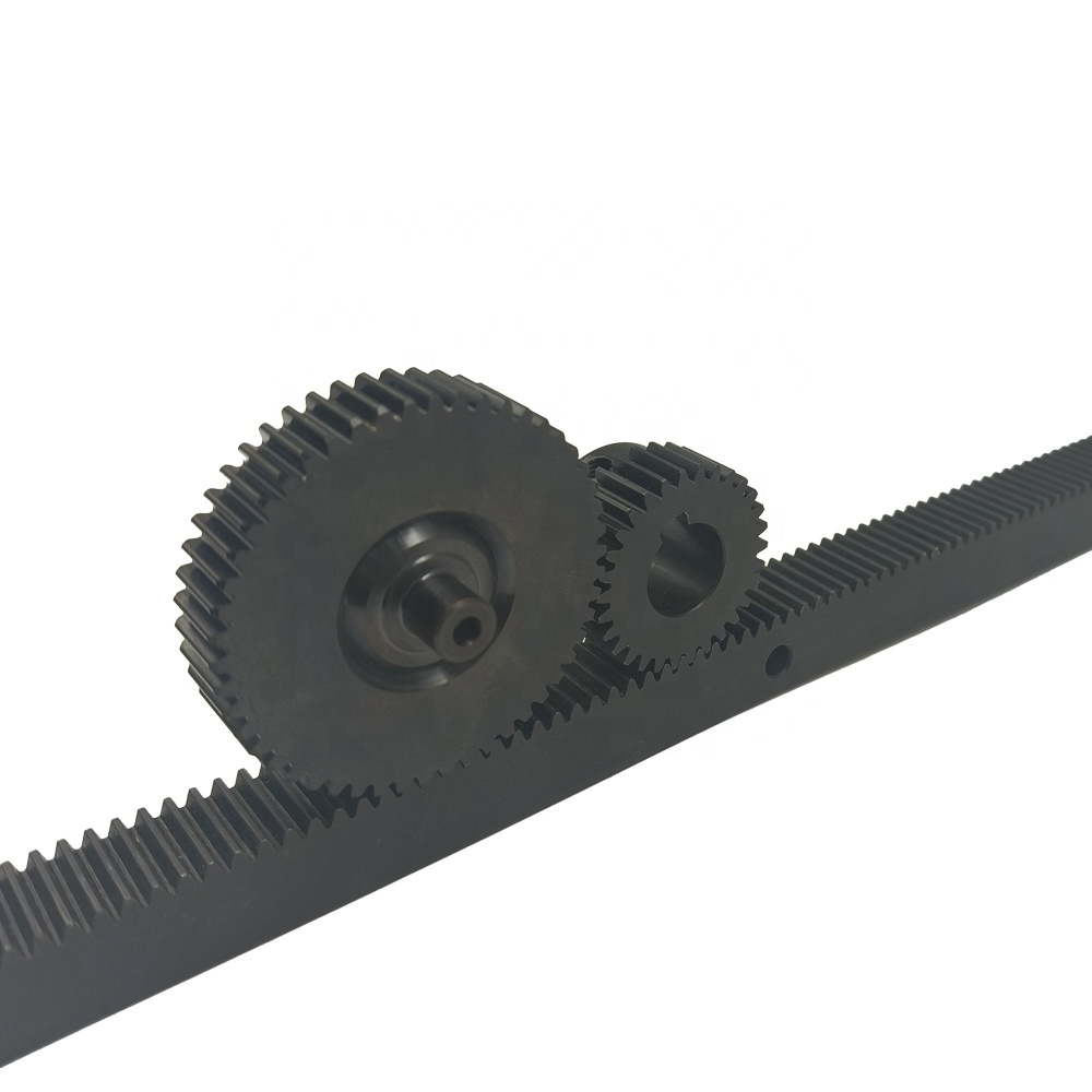 OND manufactures quenching black oxide steel 54 80 108 160 teeth straight gear rack and pinion