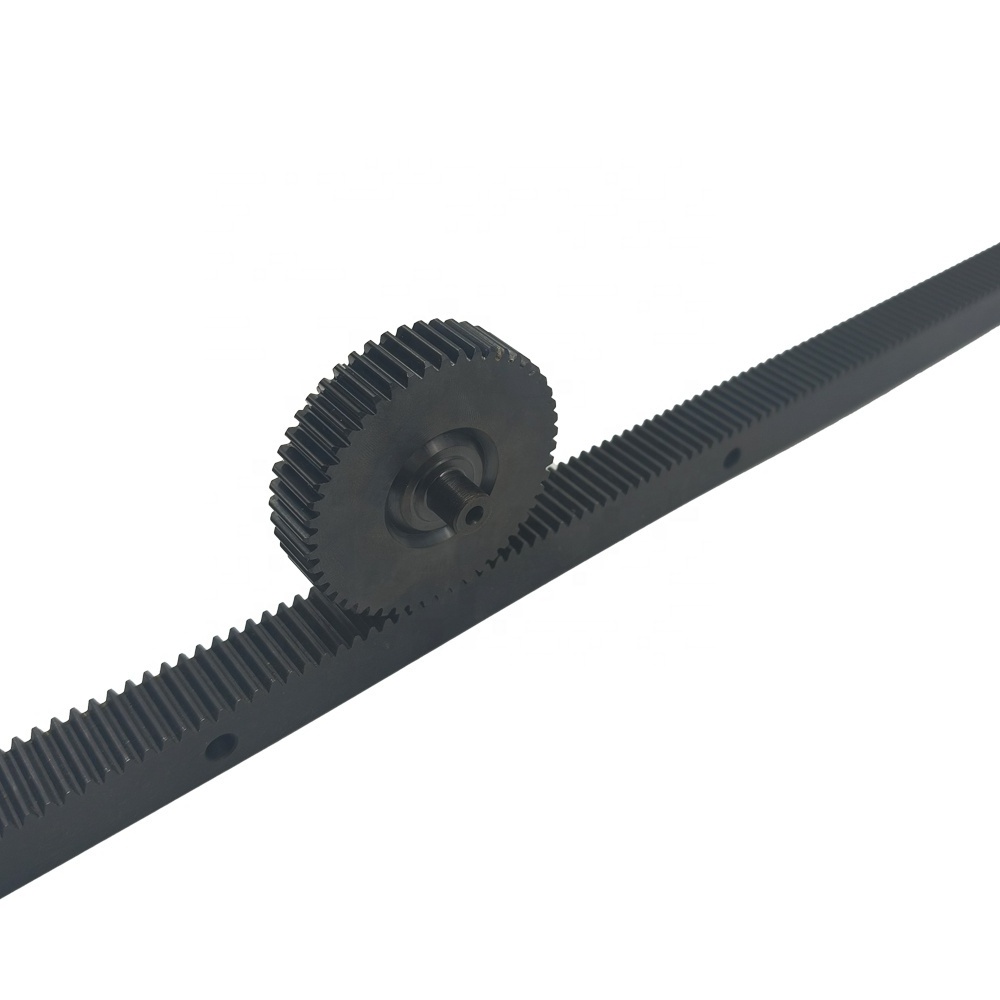 OND manufactures quenching black oxide steel 54 80 108 160 teeth straight gear rack and pinion