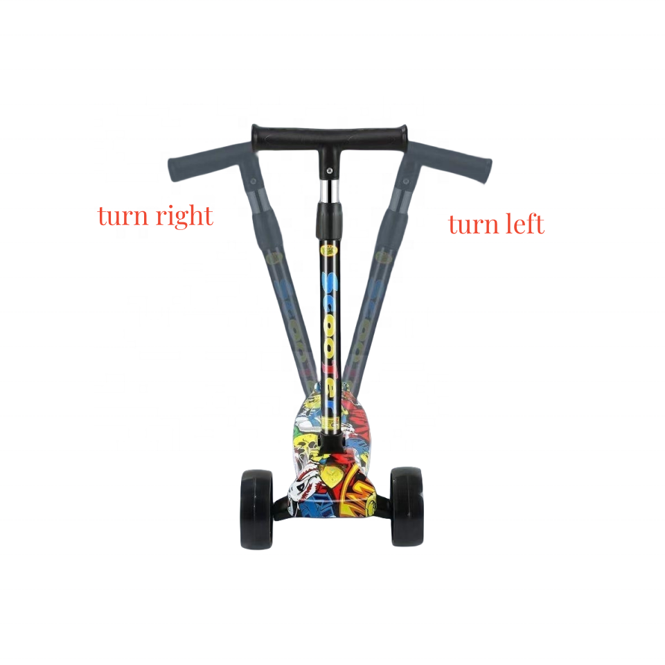 3 wheels Adjustable Height Skateboard  foldable Kick Kids Foot Electric Scooter With Led Light for girls child