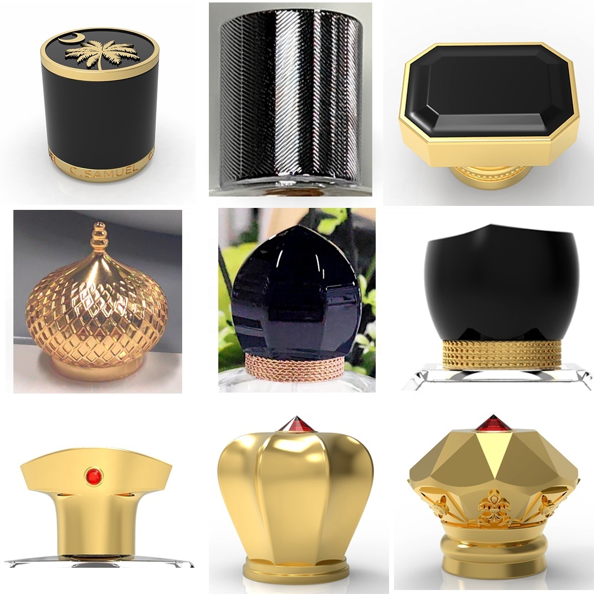 Hot Selling Multi-Shape & Material Perfume Bottle Cap Easy Open End Design Top Scent Package for Metal Perfume Caps