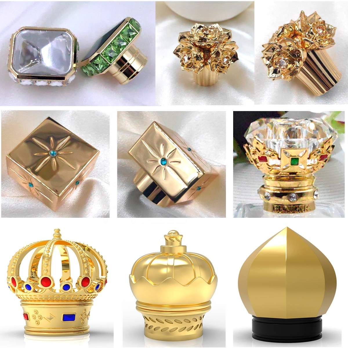 Hot Selling Multi-Shape & Material Perfume Bottle Cap Easy Open End Design Top Scent Package for Metal Perfume Caps