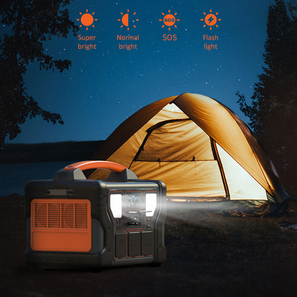 700W 699Wh Portable Power Station Solar Generator Backup Power Emergency Battery For Camping Home Blackout