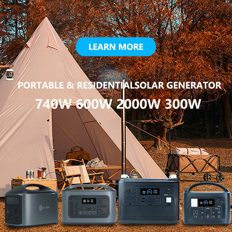 Solar Generator Rechargeable Lithium Energy Battery Charging Bank for Camping Wholesale Outdoor Portable Power Station 740W PWM