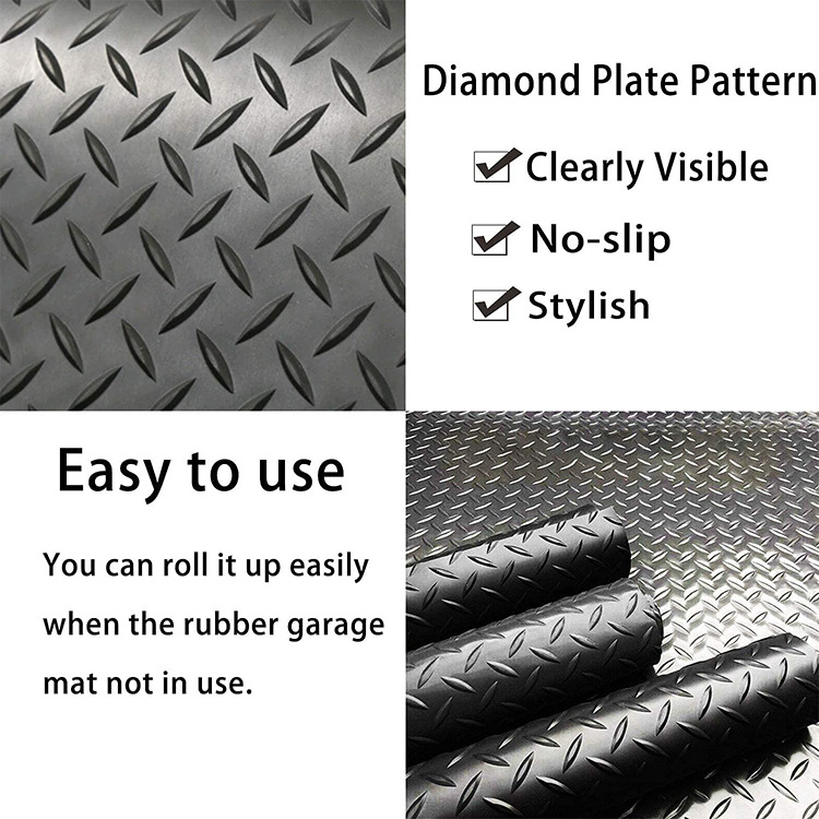 Wholesale 4mm Roll Anti Slip Rubber Sheet Rubber Floor Matting 5mm Embossed Rubber Floor For Garage