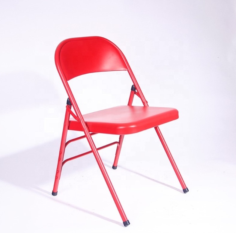 Metal folding chairs for outdoor Convenient to carry metal foldable chair black metal chair