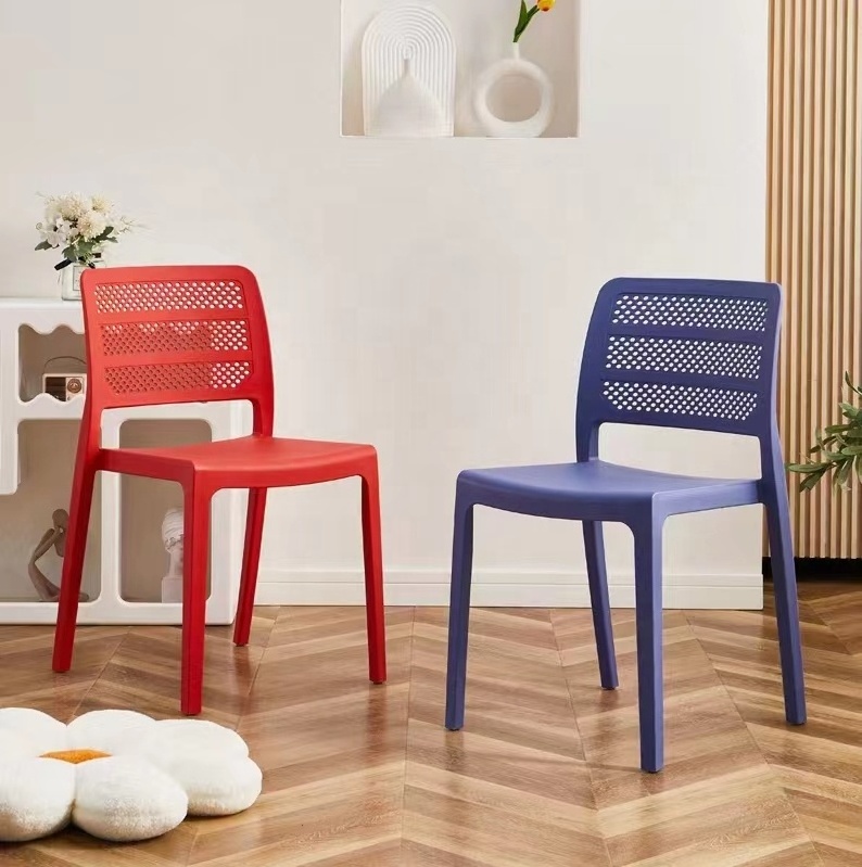 colorful PP dining chair cafe restaurant stackable new design plastic tables and chairs