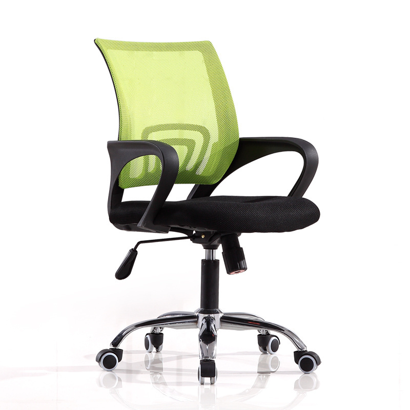 Chrome base Green back swivel executive mesh fabric office chair with wheels