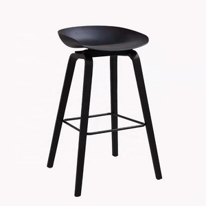 French bistro bar stools kitchen used black metal steel plastic chair modern bar stools