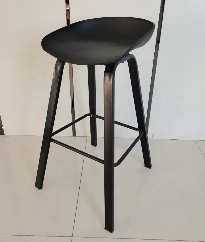 French bistro bar stools kitchen used black metal steel plastic chair modern bar stools