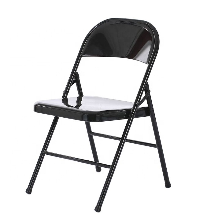 Metal folding chairs for outdoor Convenient to carry metal foldable chair black metal chair