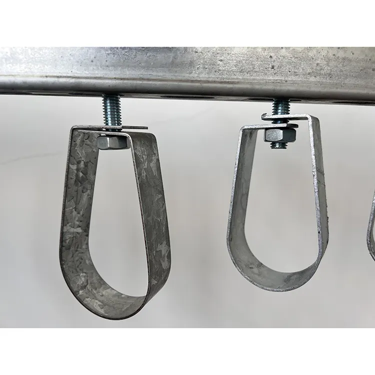 Galvanized pear shaped hinged pipe clamp for loop hanger