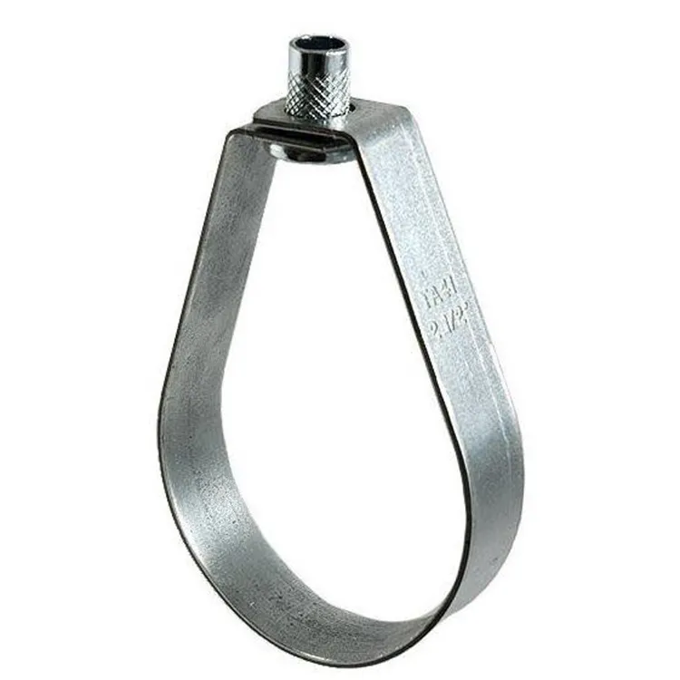 Galvanized pear shaped hinged pipe clamp for loop hanger