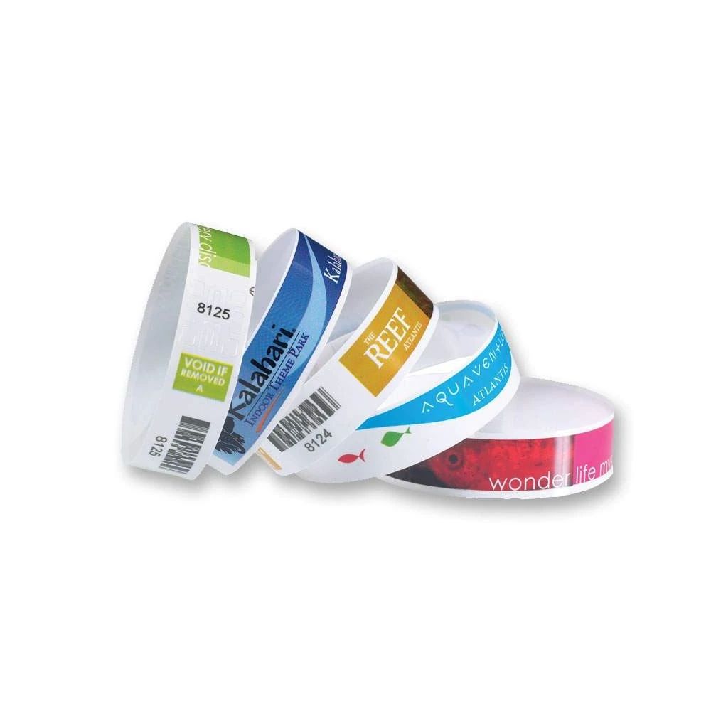 Customized event paper wristband with 13.56 mhz  rfid pp band use printed on laser printers