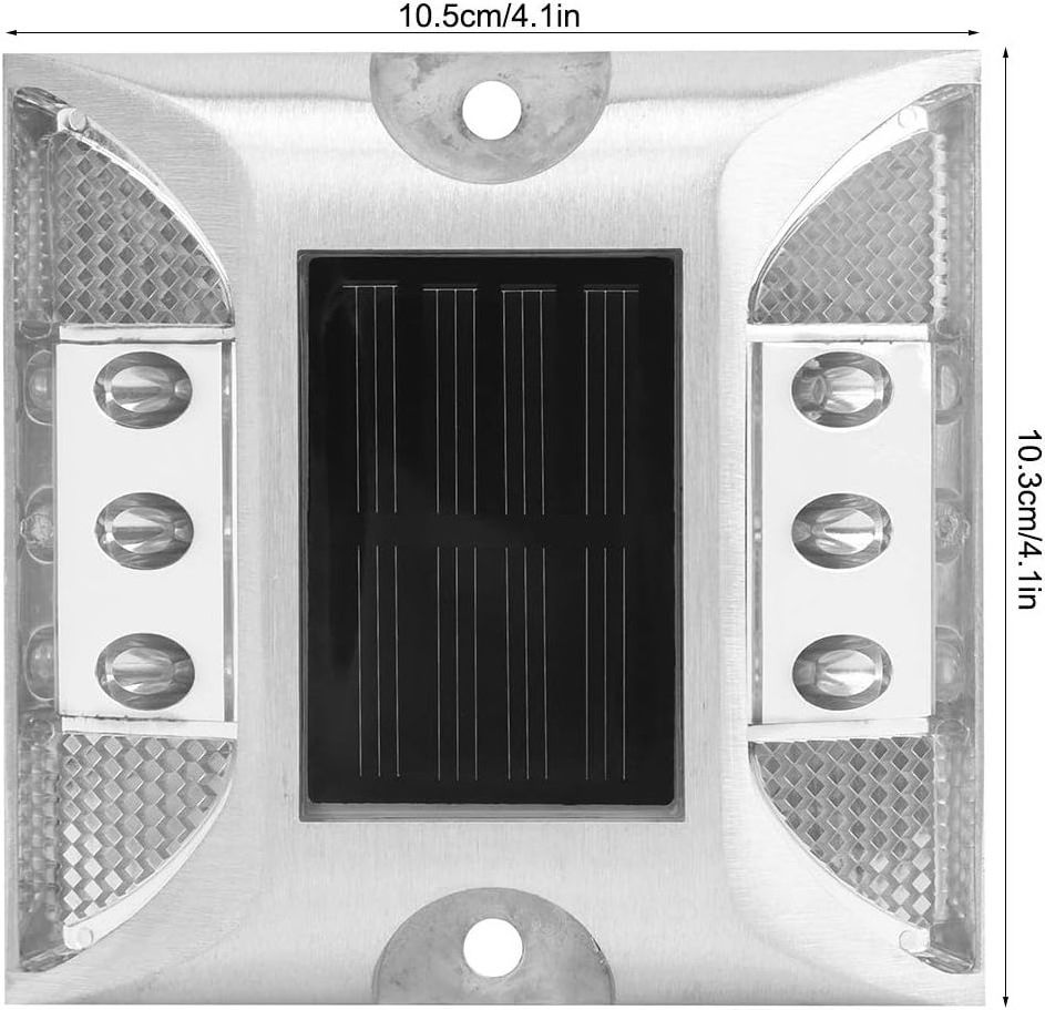 104*104*20 Ip68 Waterproof Flashing Deck Lights Cat Eye Markers Aluminum Solar Powered Panel Reflector Led Reflective Road Stud