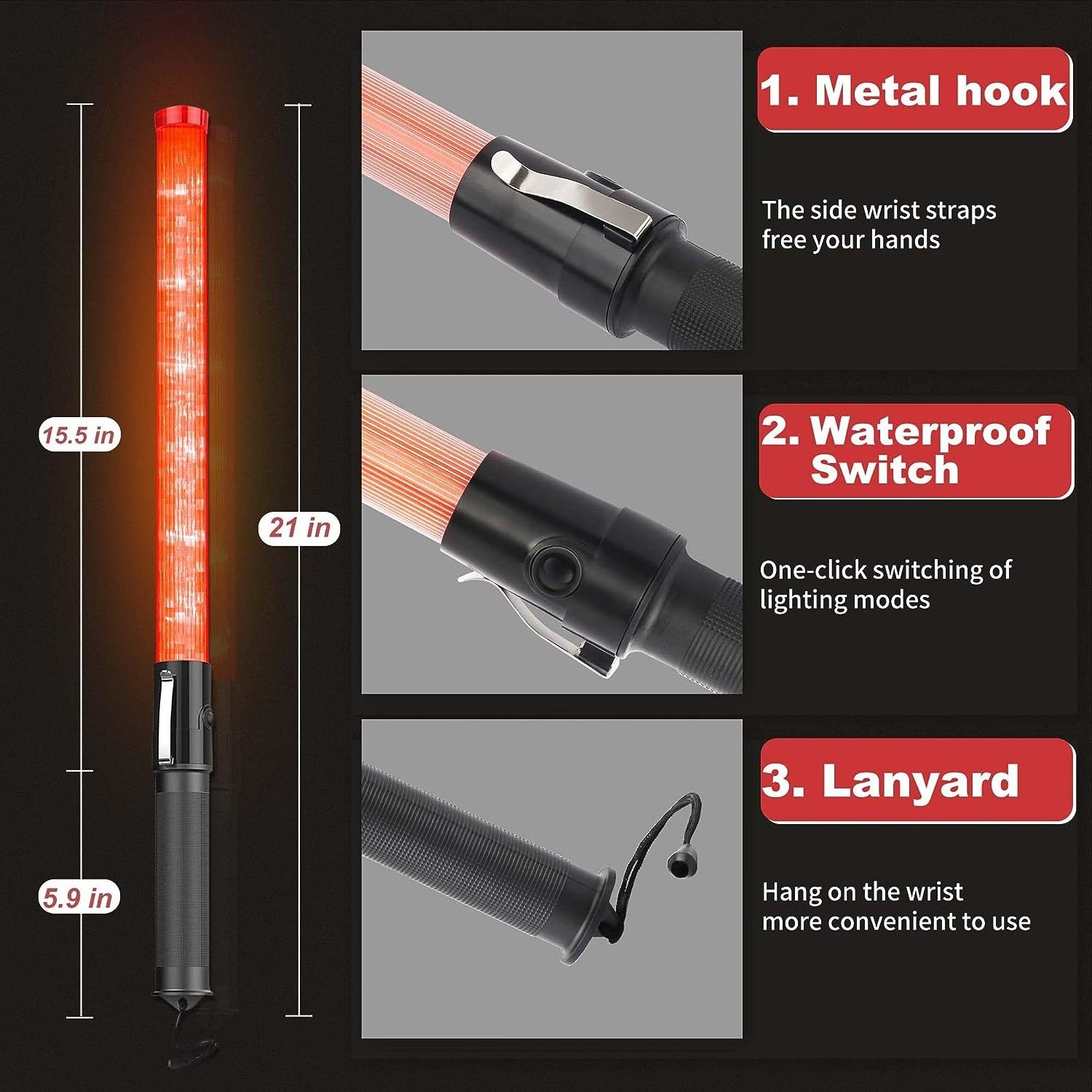 Safety control warning Led Traffic baton wand stick