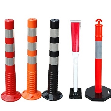 Road Safety Flexible Warning Post With Rubber Base Road Bollard Reflective Delineator Post Road Traffic Marker Post Bollard