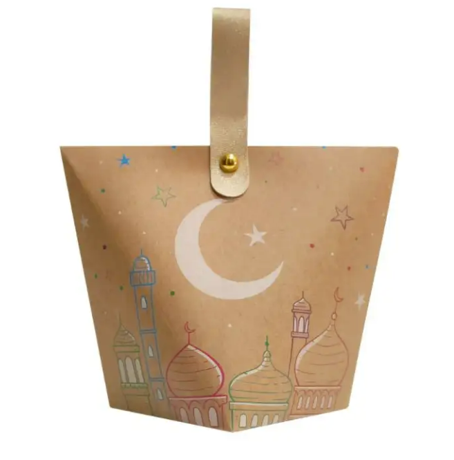 Muslim Islamic Festival Party Supplies DIY Ramadan Mini Moon Castle Candy Gift Box Eid Mubarak Favors Boxes Paper Gifts Bag