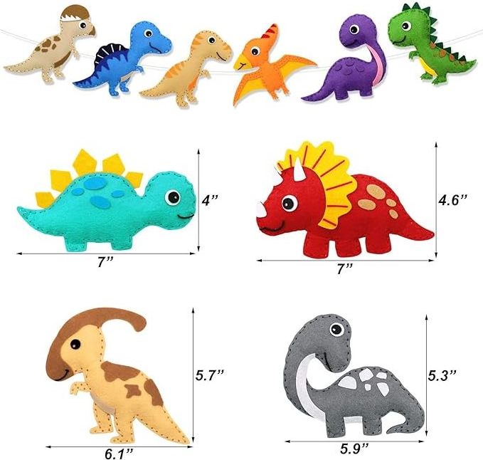 Customizable Children's Crochet Sewing Set Handcraft Art Kits for Early Childhood Education about Dinosaurs World Unisex Toy