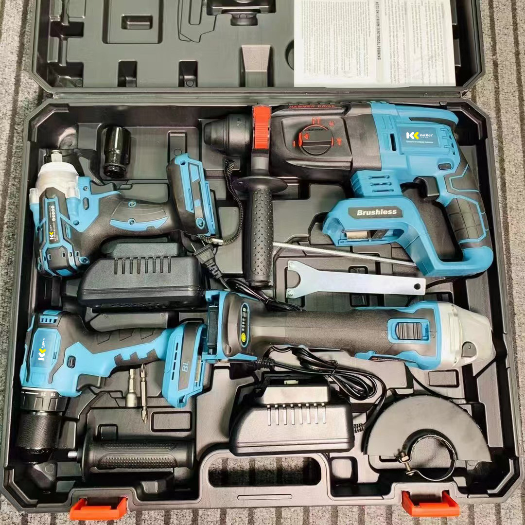 20V Cordless Brushless Impact Driver 18V with 2 pcs 2.0 3.0 4.0Ah batteries and charger  Power Drill Kit Tools