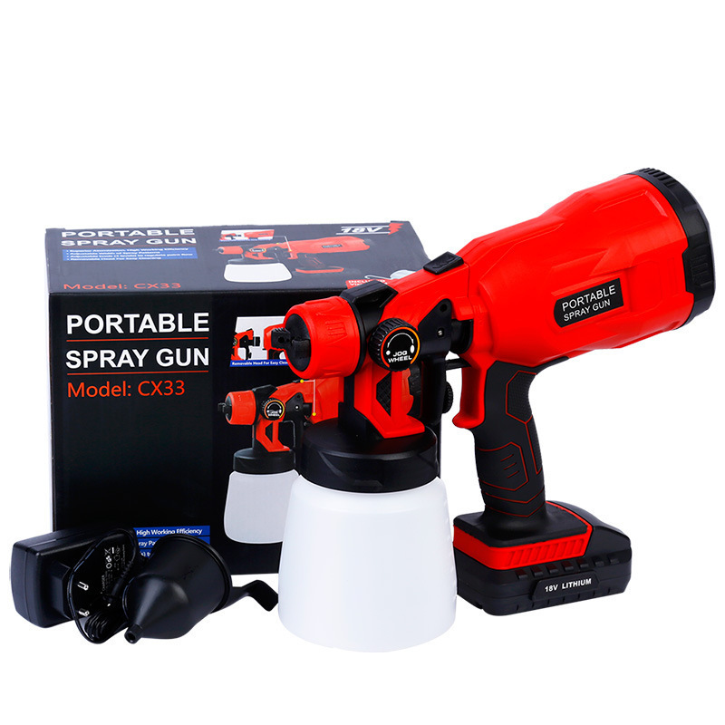 18V Rechargeable High Power Cordless Electric Spray Gun Paint Sprayer Sterilization Sprayer With Airless Adjustable Flow Control