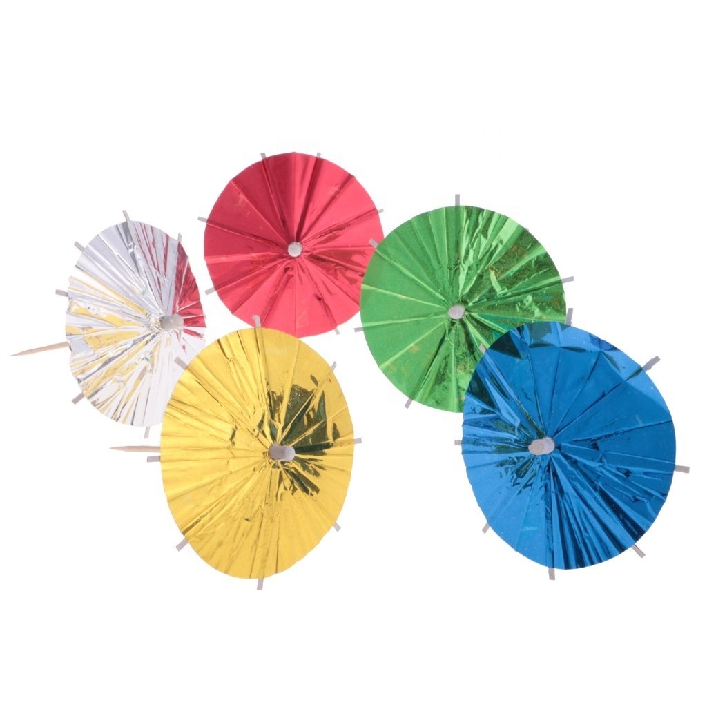 144  Pieces Umbrella Sticks Wedding Summer Party Food Drink Decorations Picks Sticks Cocktail Accessories