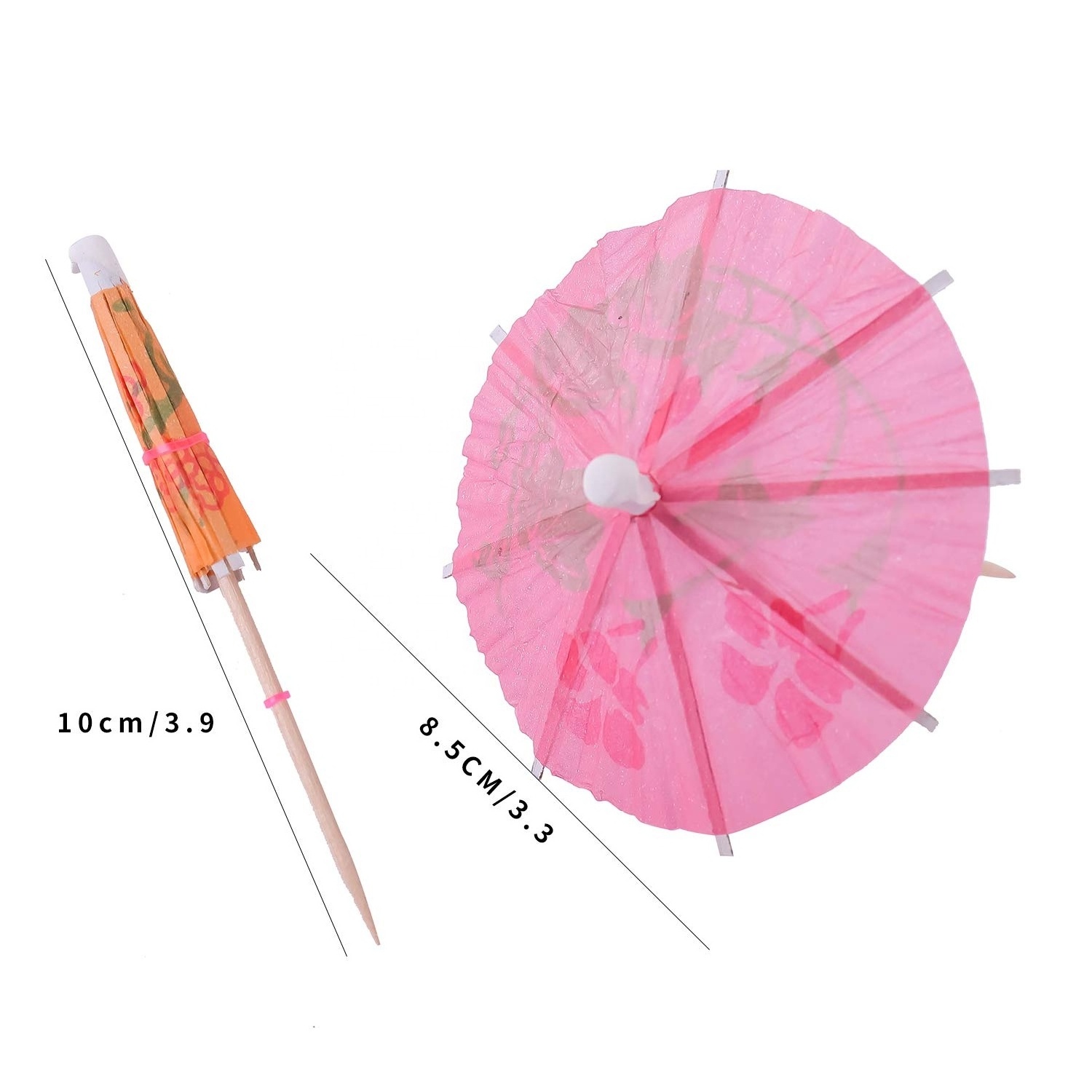 KarlNiko 4 Inch Paper Umbrella Parasol Cocktail Picks for Drinks and Party    Pack Of 144