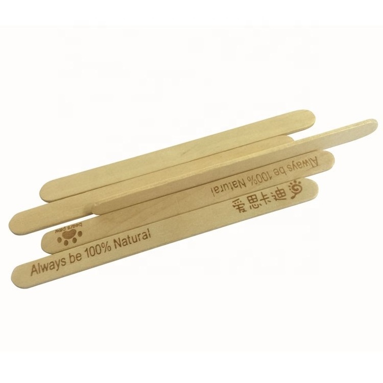 KarlNiko Wooden Ice Cream Popsicle Sticks Spoons with Customized Logo