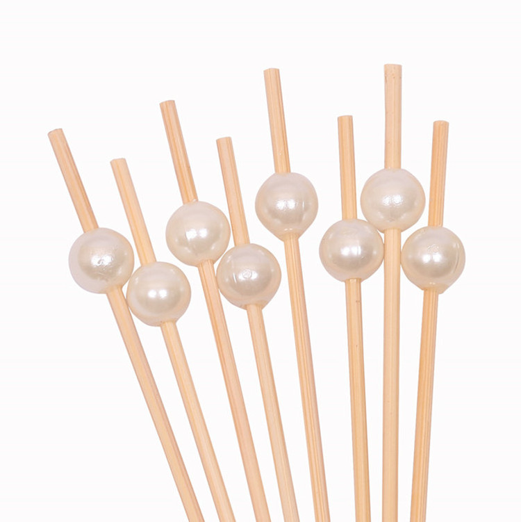 12cm White Pearl Wood Material Bamboo Dessert Food Picks