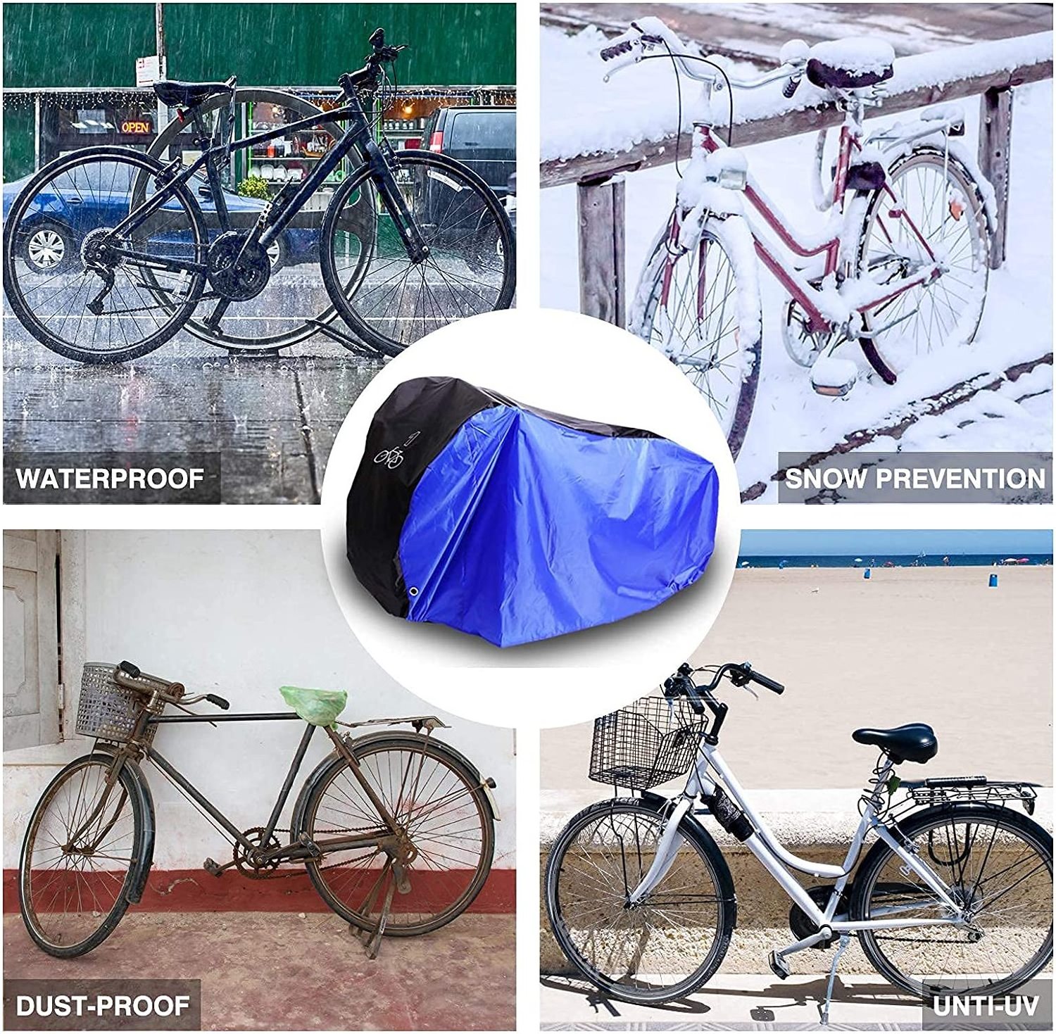 Custom Heavy Duty Oxford Fabric Tear Resistant Sun UV Snow Rain Electric Bike Protect Bicycle Covers Motorcycle Waterproof Cover