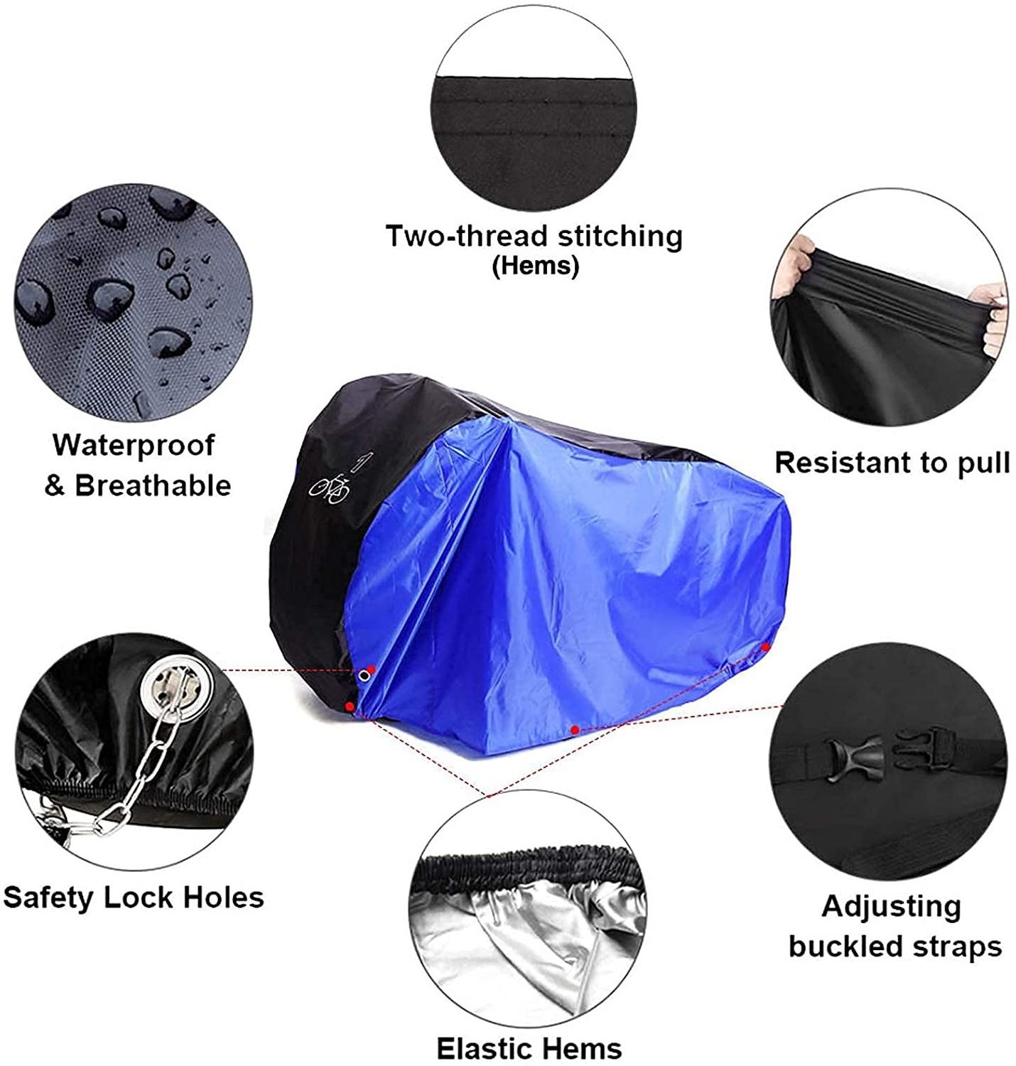 Custom Heavy Duty Oxford Fabric Tear Resistant Sun UV Snow Rain Electric Bike Protect Bicycle Covers Motorcycle Waterproof Cover