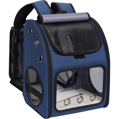 2023 New Airline Approved Ventilated Expandable Mesh Travel Pet Dog Carrier Backpack For Cats Dogs and Small Animals