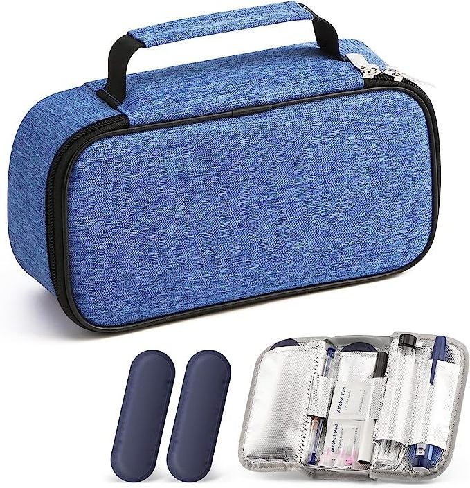 Wholesale Custom Eco-friendly Large Capacity Portable Diabetic Supplies Organizer Insulin Cooler Travel Case with 2 Ice Pack