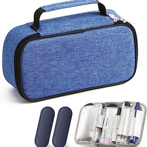 Wholesale Custom Eco-friendly Large Capacity Portable Diabetic Supplies Organizer Insulin Cooler Travel Case with 2 Ice Pack