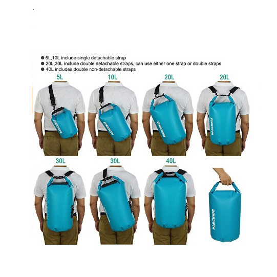 Custom Floating Waterproof PVC 2L 3L 5L 10L 15L 20L 30L Hiking Dry Bag Roll Top Sack Keeps Gear Kayaking Rafting Boating Dry Bag