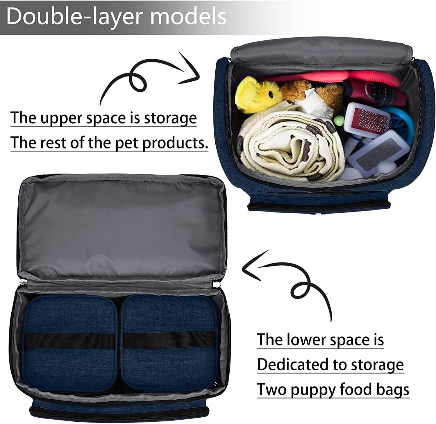 Double-Layer Portable Airline Approved Cat Pet Supplies Organizer Backpack Dog Travel Bag For Outdoor