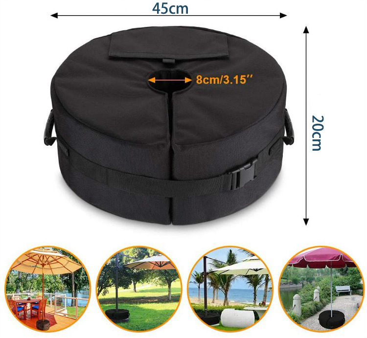 Outdoor Heavy Duty Round Sunshade Parasol Umbrella Base Weight Sand Bag Detachable Round Umbrella Base