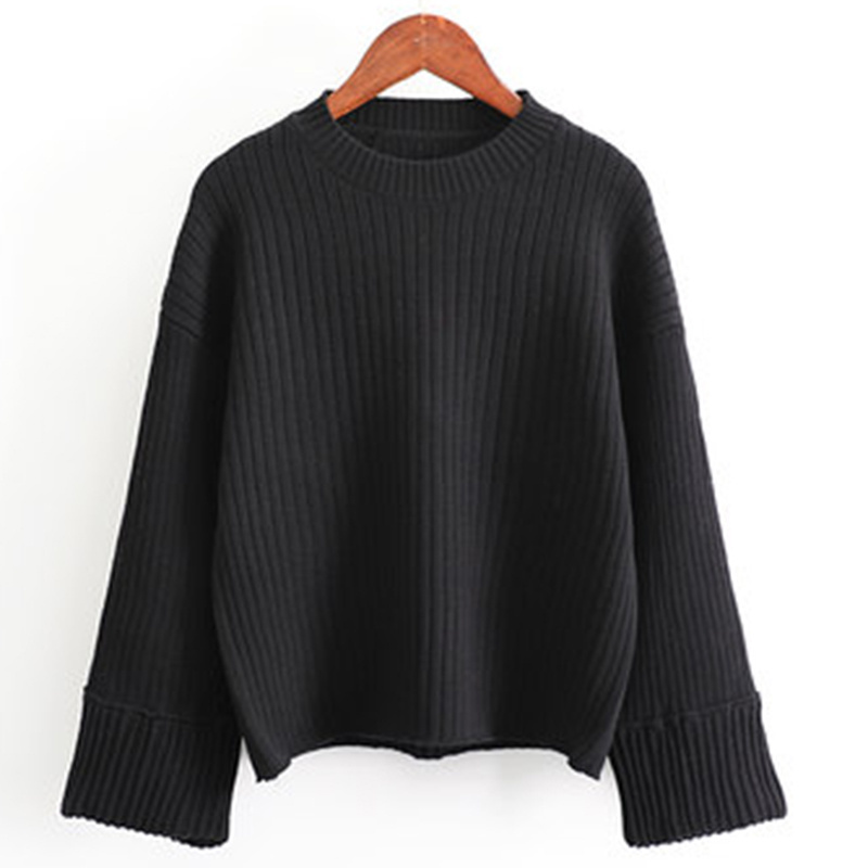 new arrival lady short tops long sleeve cropped pullover women sweater