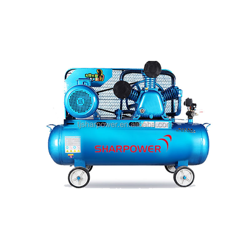 SHARPOWER commercial mobile big capacitor electric motor DC 220v 380v 2P 3P 100 liter air compressor factory