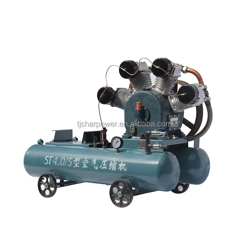 SHARPOWER fast delivery diesel engine driven mobile mining piston air compressor for sale