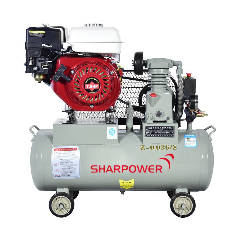 SHARPOWER manufacture  high pressure lubricant oil paint spray gun air cooled gasoline  air compressor