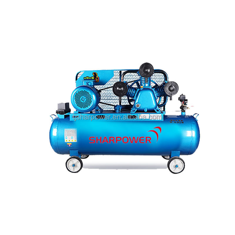 SHARPOWER commercial mobile big capacitor electric motor DC 220v 380v 2P 3P 100 liter air compressor factory