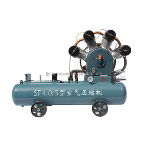 portable gold mining machinery belt driven piston type air compressor with electric motor