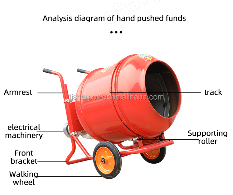 SHARPOWER large capacity  single phase electric motor type tanzania industrial concrete mini mixers