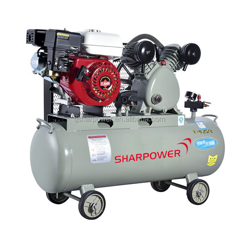 SHARPOWER  100L 50L 150L 200L 300L 500L mini gasoline engine belt driven  italy air compressor for mining